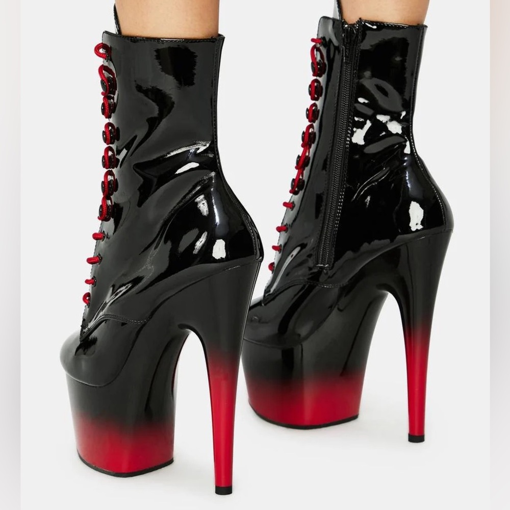 PLEASER DEVILISH PLAYERS CLUB ADORE VINYL PLATFORM HEELS 10